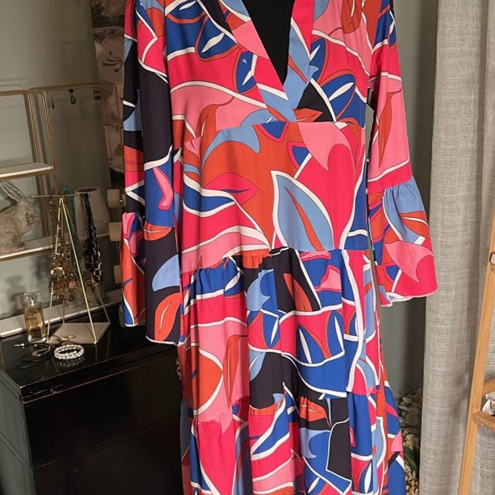 Vibrant Multicolor Long Sleeve Dress
